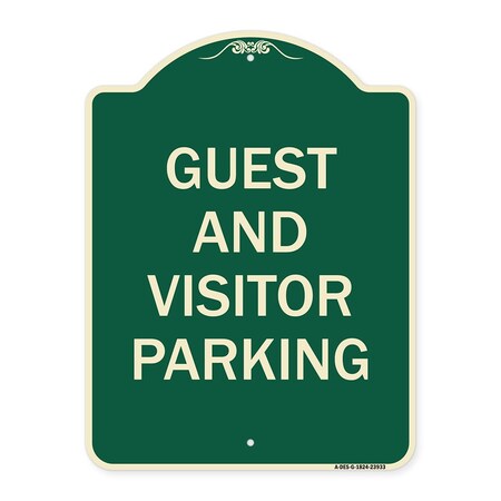 Signmission Guest and Visitor Parking Heavy-Gauge Aluminum Architectural Sign, 24" x 18", G-1824-23933 A-DES-G-1824-23933